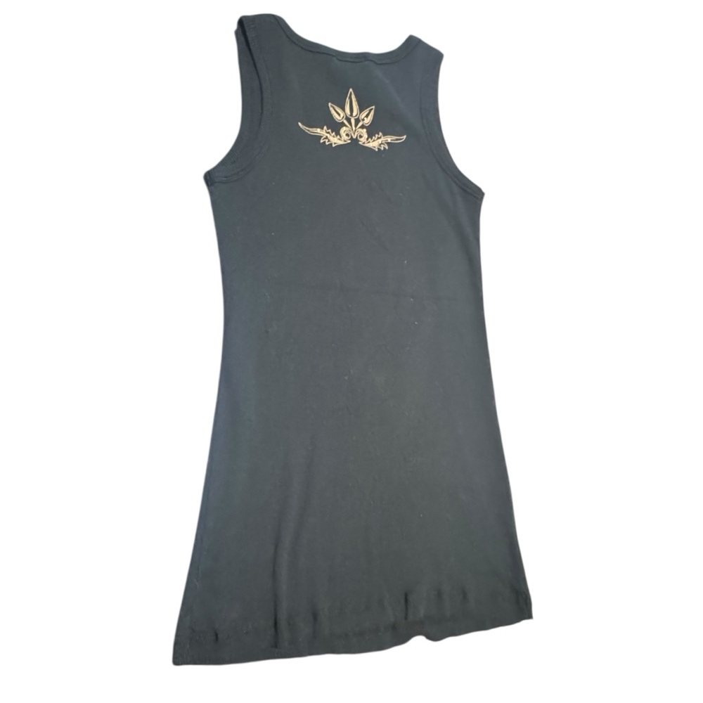 Lapis‎ Anthropologie Black Graphic Tank Top Whimsigoth Fairy 100% Cotton Y2K - Picture 5 of 10
